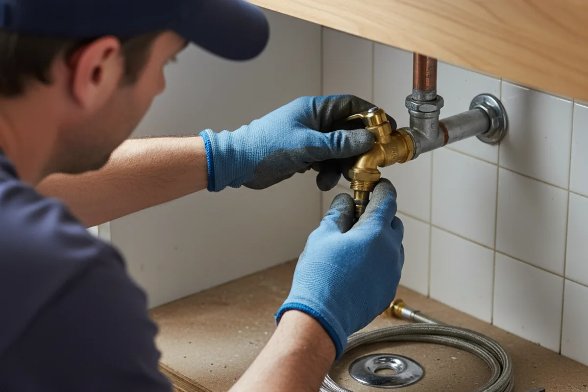 Shutoff valve and fitting work during Faucet and Fixture Repair in Sod
